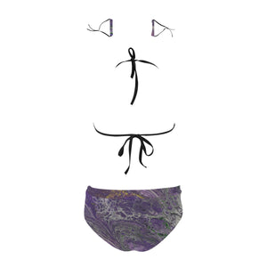 violet storm Stringy Selvedge Bikini Set with Mouth Mask (S11)