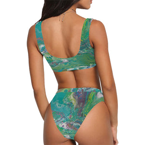 Gaia - swimsuit Sport Top & High-Waisted Bikini Swimsuit (Model S07)