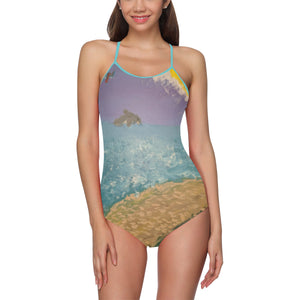 Day At The Beach - Slip one piece swimsuit Women's Slip One Piece Swimsuit (Model S05)